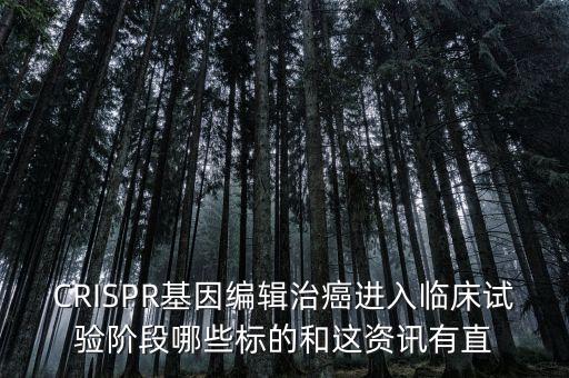 CRISPR基因編輯治癌進(jìn)入臨床試驗(yàn)階段哪些標(biāo)的和這資訊有直