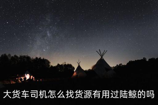 大貨車(chē)司機(jī)怎么找貨源有用過(guò)陸鯨的嗎