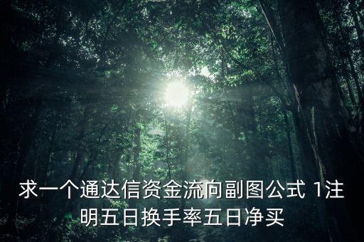 五日凈買(mǎi)什么意思，求一個(gè)通達(dá)信資金流向副圖公式 1注明五日換手率五日凈買(mǎi)