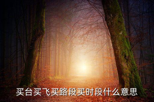 買臺(tái)買飛買路段買時(shí)段什么意思