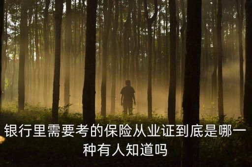 銀行里需要考的保險從業(yè)證到底是哪一種有人知道嗎