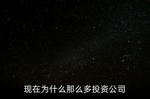 理財公司為什么這么多，現(xiàn)在為什么那么多投資公司