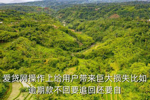 愛貸網(wǎng)操作上給用戶帶來巨大損失比如逾期款不回要追回還要自