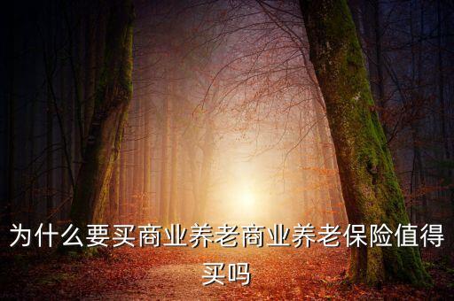 為什么要買商業(yè)養(yǎng)老商業(yè)養(yǎng)老保險值得買嗎