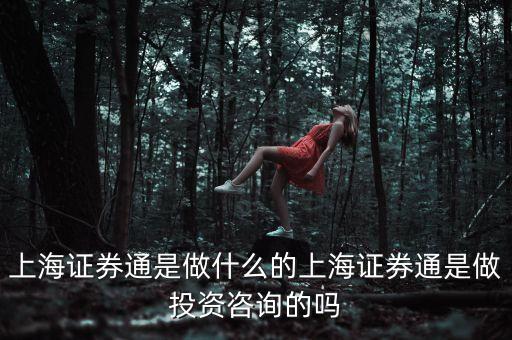 上海證券通是做什么的上海證券通是做投資咨詢(xún)的嗎