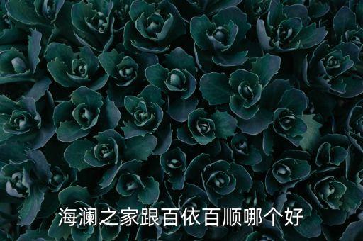百衣百順和海瀾之家什么關(guān)系，海瀾之家跟百依百順哪個好