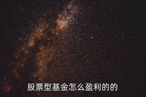股票型基金靠什么賺錢，股票型基金怎么盈利的的