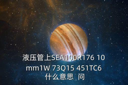 3q15什么意思，液壓管上SEA100R176 10mm1W 73Q15 451TC6 什么意思  問(wèn)