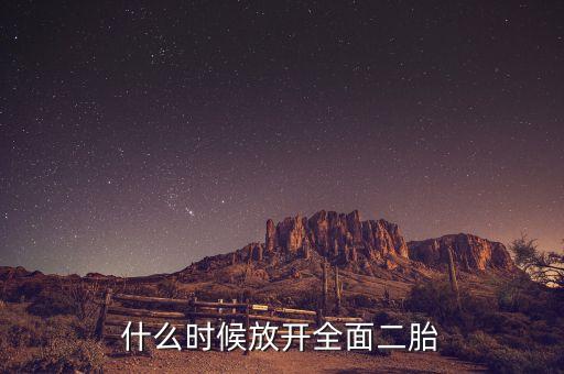 什么時候放開全面二胎
