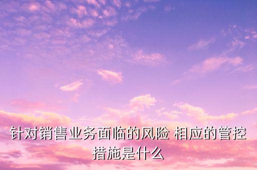 針對銷售業(yè)務(wù)面臨的風(fēng)險 相應(yīng)的管控措施是什么