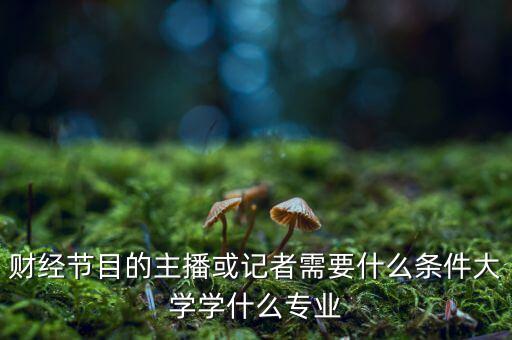 上財經(jīng)頻道有什么要求，財經(jīng)節(jié)目的主播或記者需要什么條件大學(xué)學(xué)什么專業(yè)