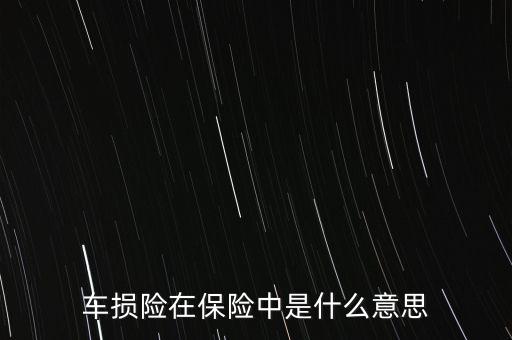 車(chē)損險(xiǎn)在保險(xiǎn)中是什么意思