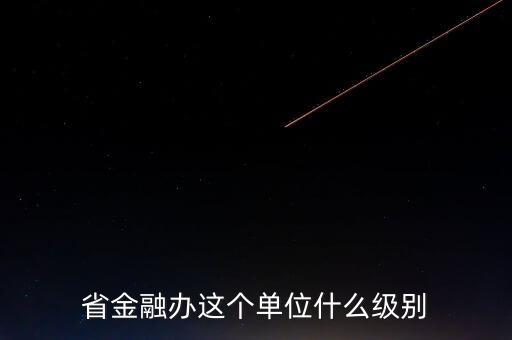 省金融辦這個單位什么級別