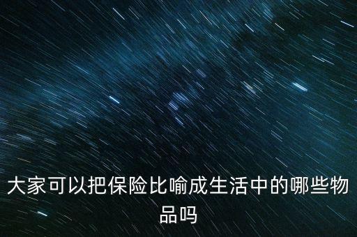 大家可以把保險(xiǎn)比喻成生活中的哪些物品嗎