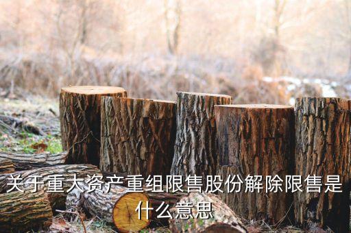 解除限購股份什么意思，關(guān)于重大資產(chǎn)重組限售股份解除限售是什么意思