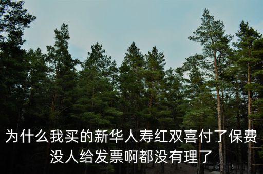 為什么我買的新華人壽紅雙喜付了保費沒人給發(fā)票啊都沒有理了