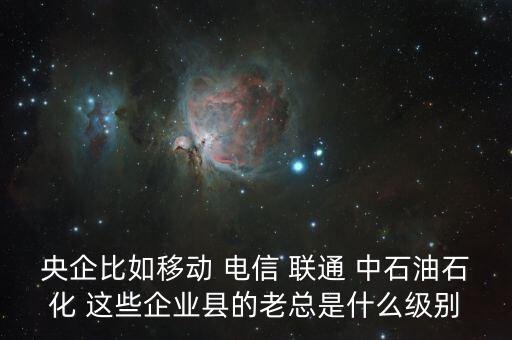 央企比如移動(dòng) 電信 聯(lián)通 中石油石化 這些企業(yè)縣的老總是什么級(jí)別