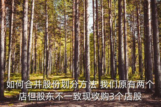 如何合并股份劃分方法 我們原有兩個店但股東不一致現(xiàn)收購3個店股