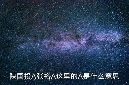 張?jiān)有什么可比公司，陜國(guó)投A張?jiān)這里的A是什么意思