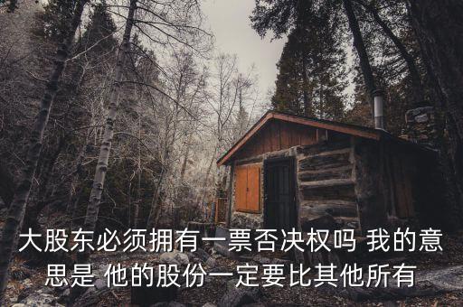 大股東必須擁有一票否決權(quán)嗎 我的意思是 他的股份一定要比其他所有