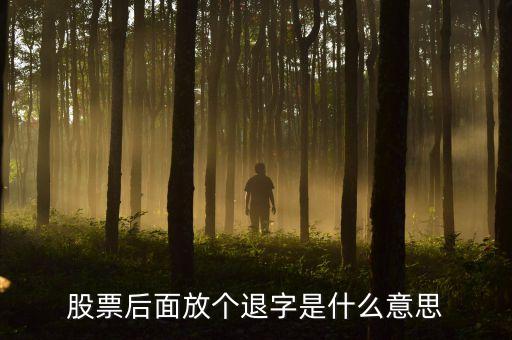 股票退什么意思，股票后面放個(gè)退字是什么意思