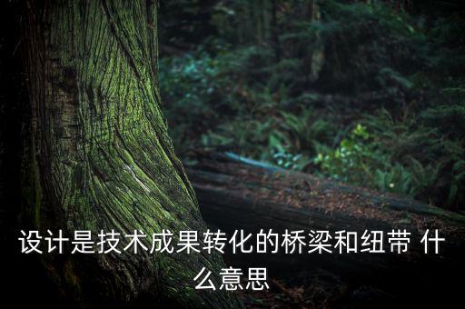 設計是技術成果轉化的橋梁和紐帶 什么意思