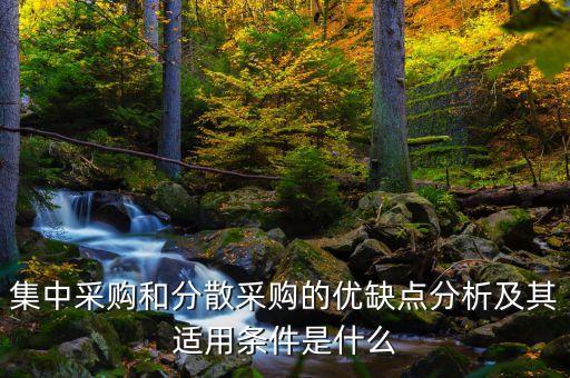集中采購和分散采購的優(yōu)缺點(diǎn)分析及其適用條件是什么