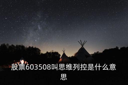 思維列控是什么公司，股票603508叫思維列控是什么意思