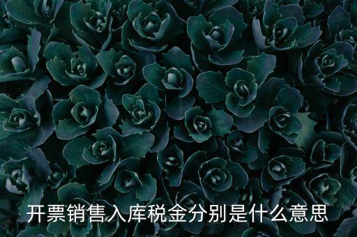 開票銷售入庫(kù)稅金分別是什么意思