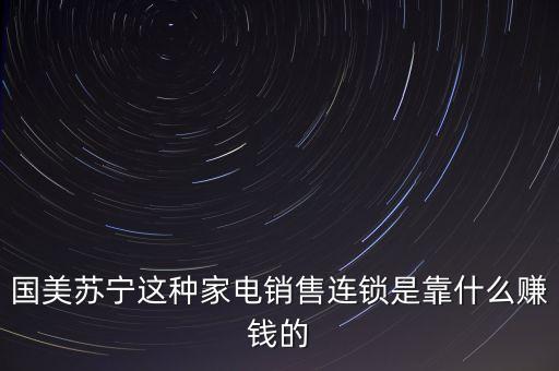 國(guó)美蘇寧這種家電銷售連鎖是靠什么賺錢的