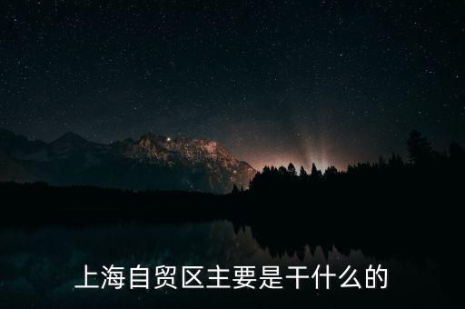 上海自貿(mào)區(qū)主要是干什么的