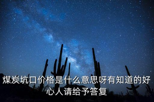煤炭坑口價格是什么意思呀有知道的好心人請給予答復(fù)