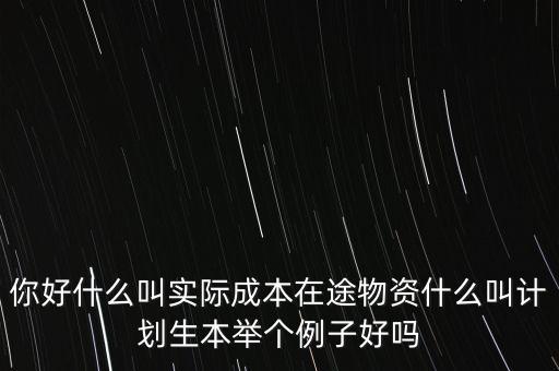 什么是實物成本，什么叫實際成本