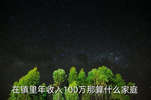 在鎮(zhèn)里年收入100萬(wàn)那算什么家庭