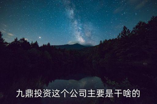 九鼎投資是做什么的，九鼎投資這個(gè)公司主要是干啥的