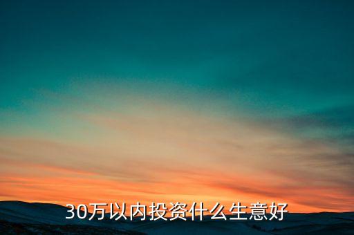 三十萬投資什么好，30萬以內(nèi)投資什么生意好