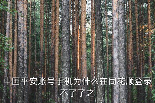 平安證券為什么在同花順不能登錄，中國平安賬號手機為什么在同花順登錄不了了之