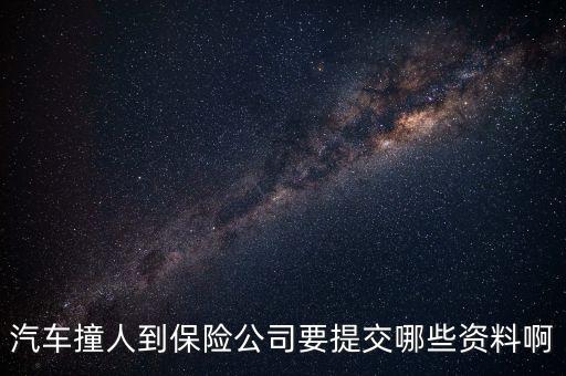 汽車撞人到保險公司要提交哪些資料啊