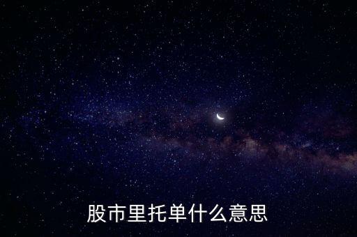 股票大托單什么意思，股市里托單什么意思