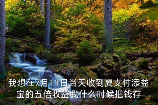 我想在7月11日當天收到翼支付添益寶的五倍收益我什么時候把錢存
