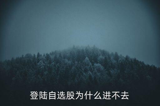 登陸自選股為什么進(jìn)不去