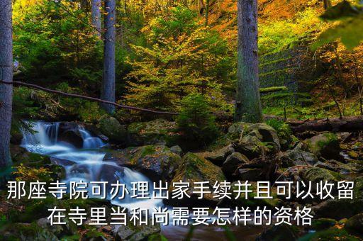 那座寺院可辦理出家手續(xù)并且可以收留在寺里當(dāng)和尚需要怎樣的資格