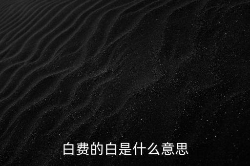 心血白費(fèi)的白是什么意思，心血白費(fèi)的白字是什么意思