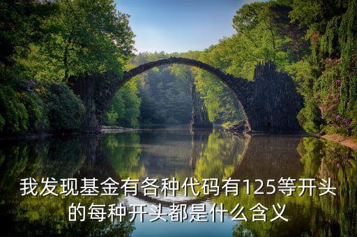 我發(fā)現(xiàn)基金有各種代碼有125等開(kāi)頭的每種開(kāi)頭都是什么含義