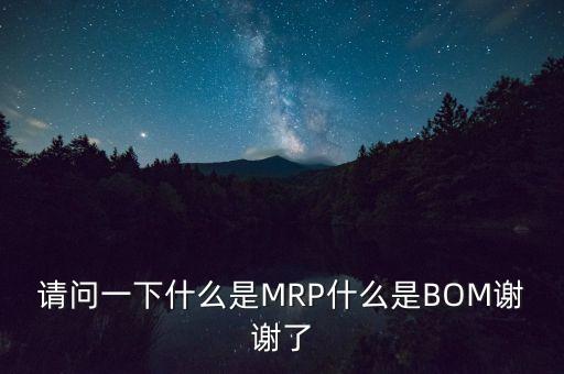 請(qǐng)問一下什么是MRP什么是BOM謝謝了