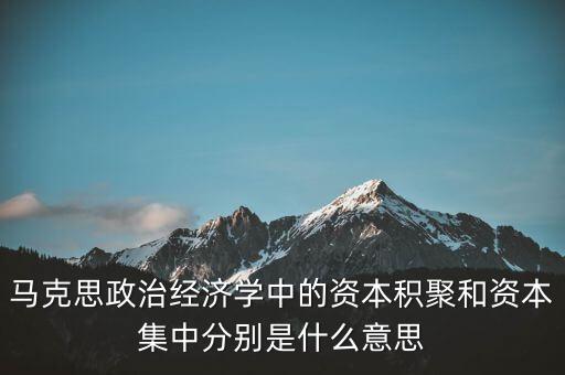 馬克思政治經(jīng)濟學(xué)中的資本積聚和資本集中分別是什么意思