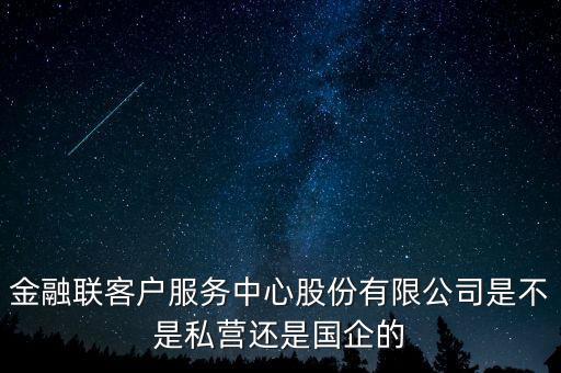 金融聯(lián)客戶服務中心股份有限公司是不是私營還是國企的
