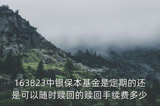 163823中銀保本基金是定期的還是可以隨時(shí)贖回的贖回手續(xù)費(fèi)多少
