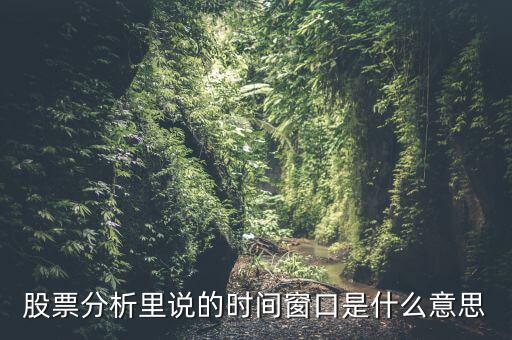 股票分析里說的時(shí)間窗口是什么意思