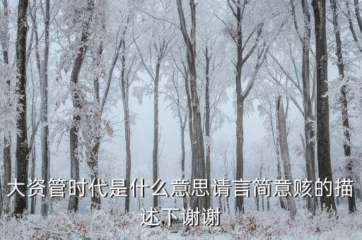 什么是泛資產(chǎn)管理時代，大資管時代是什么意思請言簡意賅的描述下謝謝